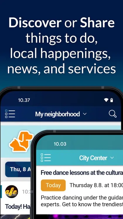 Superhood feed of local happenings, news and services