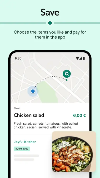 ResQ Club map of nearby restaurants with surplus food